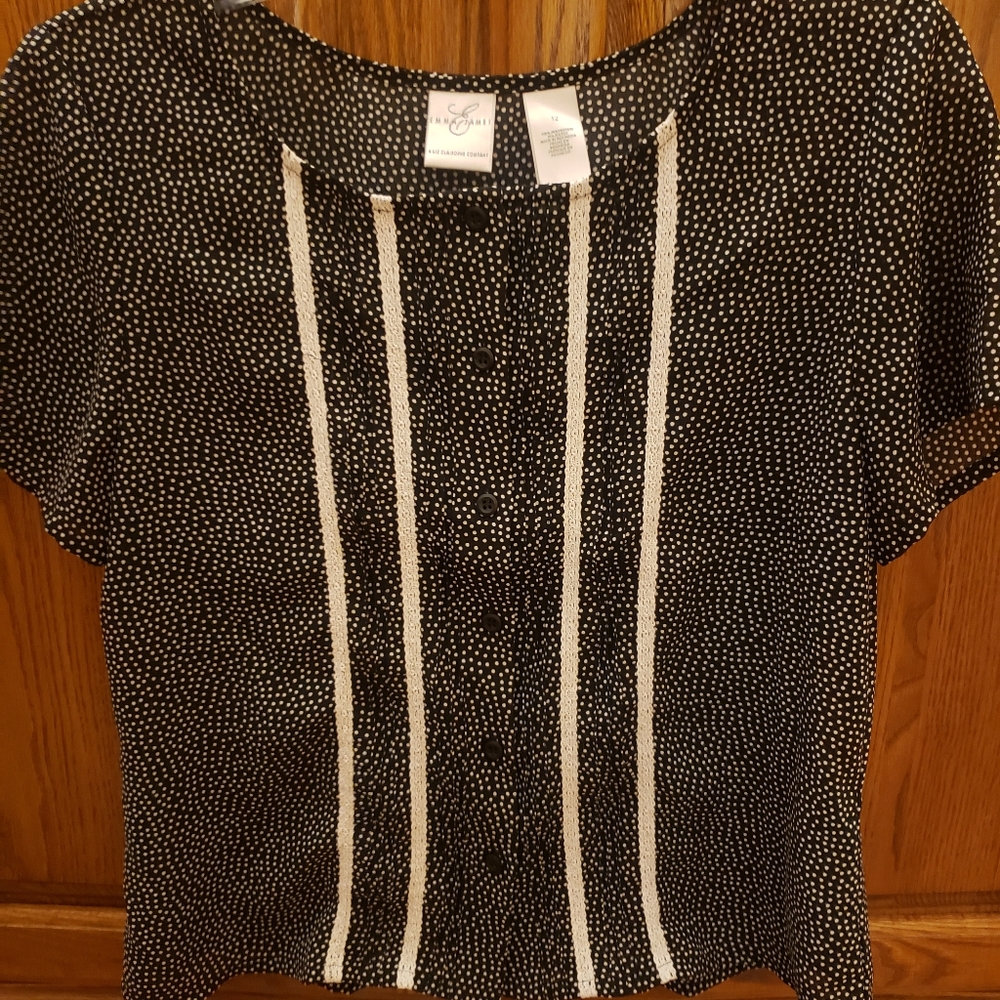 Emma James Sheer Polka-dot Blouse!